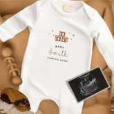 Cute Boho Personalised Pregnancy Reveal Baby Grow - Baby Pandas